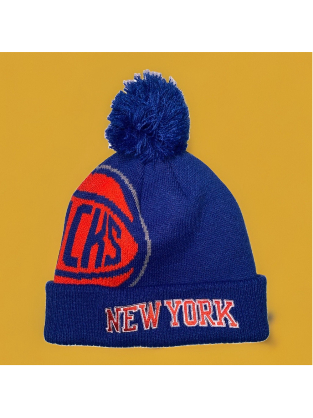 New York Knicks Adidas NBA Knit Hats Cuffed Pom One Size Fits All